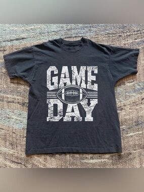 Game Day Football Black Sports Graphic T-Shirt
